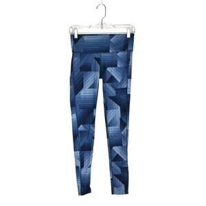 Athleta Blue Geometric Pattern Leggings Size XS
